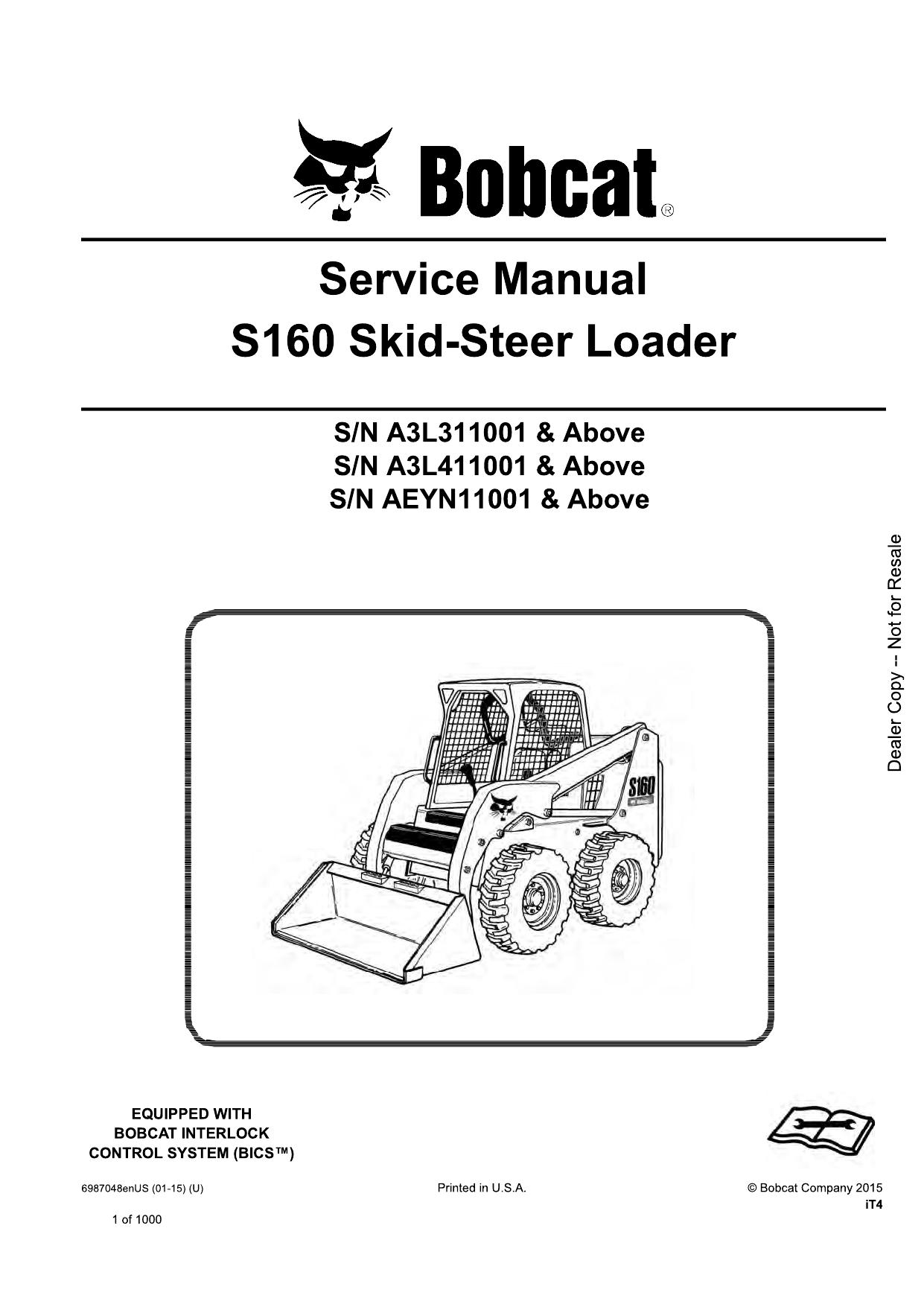 S160 Skid-Steer Loader Service Manual Bobcat 2